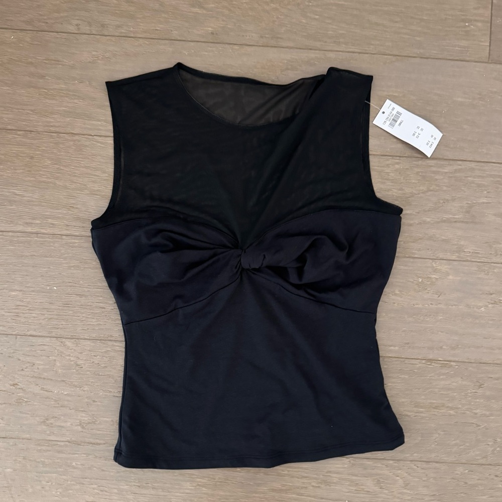 Abercrombie & Fitch Black Fitted Ruched Tank Top